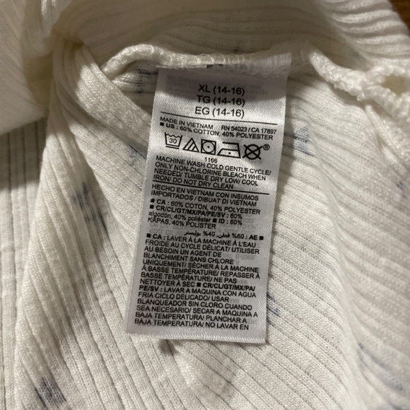 Old Navy kids tank top ribbed blue floral print size XL 14-16 - Picture 6 of 9